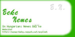 beke nemes business card